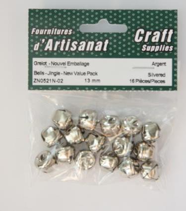 Bells - Jingle - New Value Pack, 13 Mm, 12 Pieces, Argent