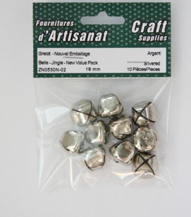 Bells - Jingle - New Value Pack, 18 Mm, 6 Pieces, Argent