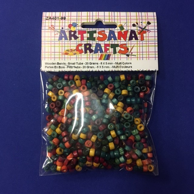 Wooden Beads - Value Pack, 6 X 5 Mnm., 20 Grams, Multicolors