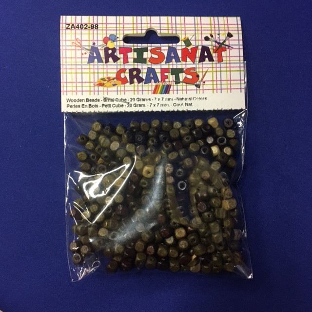 Wooden Beads - Value Pack, 6 X 16 Mm., 20 Grams, Coul. Nat.Tube