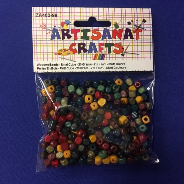 Wooden Beads - Value Pack, 6 X 16 Mm., 20 Grams, Multi Couleurs Tube