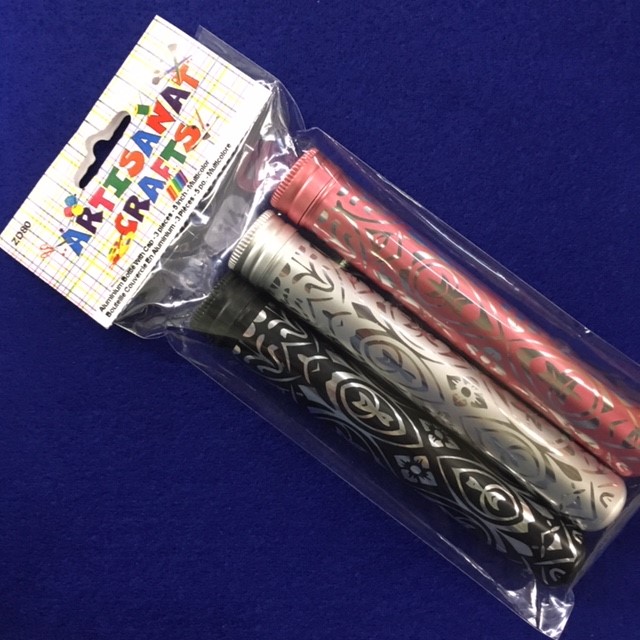 Aluminium Bottles With Cap, 5 Inch., 3 Pieces, Multicolore